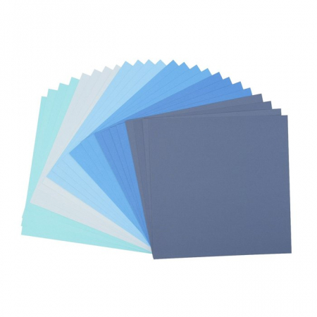 Florence Papier / Glatt / Blau / 30,5 x 30,5cm / 24 Bögen / 216g